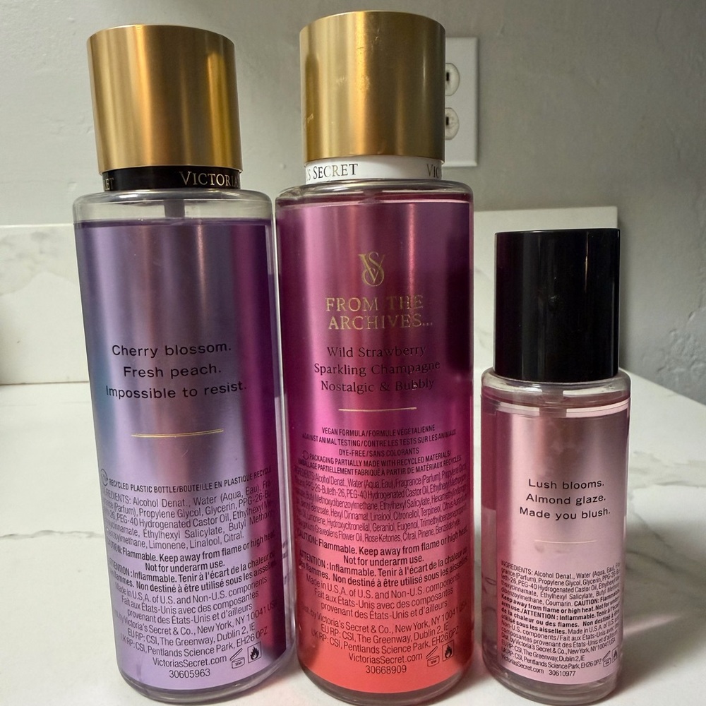 Victoria Secret Body Mists (Love Spell, Strawberry & Champagne, Velvet Petals) - Picture 2 of 2